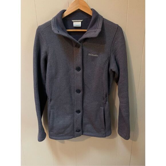 Columbia Women's M Jacket Sweater Felix Peak Blue Button Up Lightweight - Picture 1 of 4